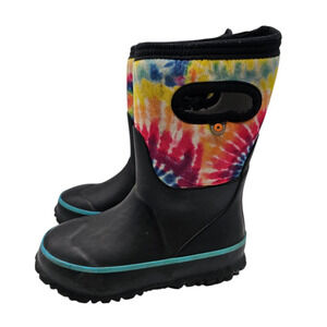 BOGS Grasp Kids Waterproof Insulated All Weather Rain Boots Sz 10 Tie Dye